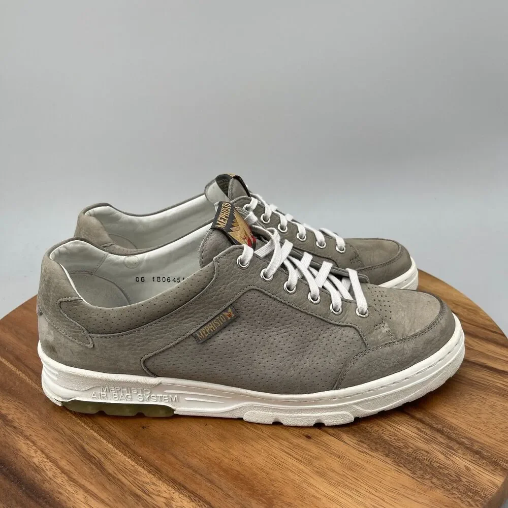 Mephisto Marius Shoes Mens Size 11 Gray Nubuck Casual Going Out Sneakers